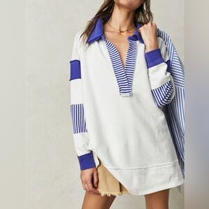 SOFT WASHED COLOR BLOCK TOP BLUE AVAILABLE NWT best selling